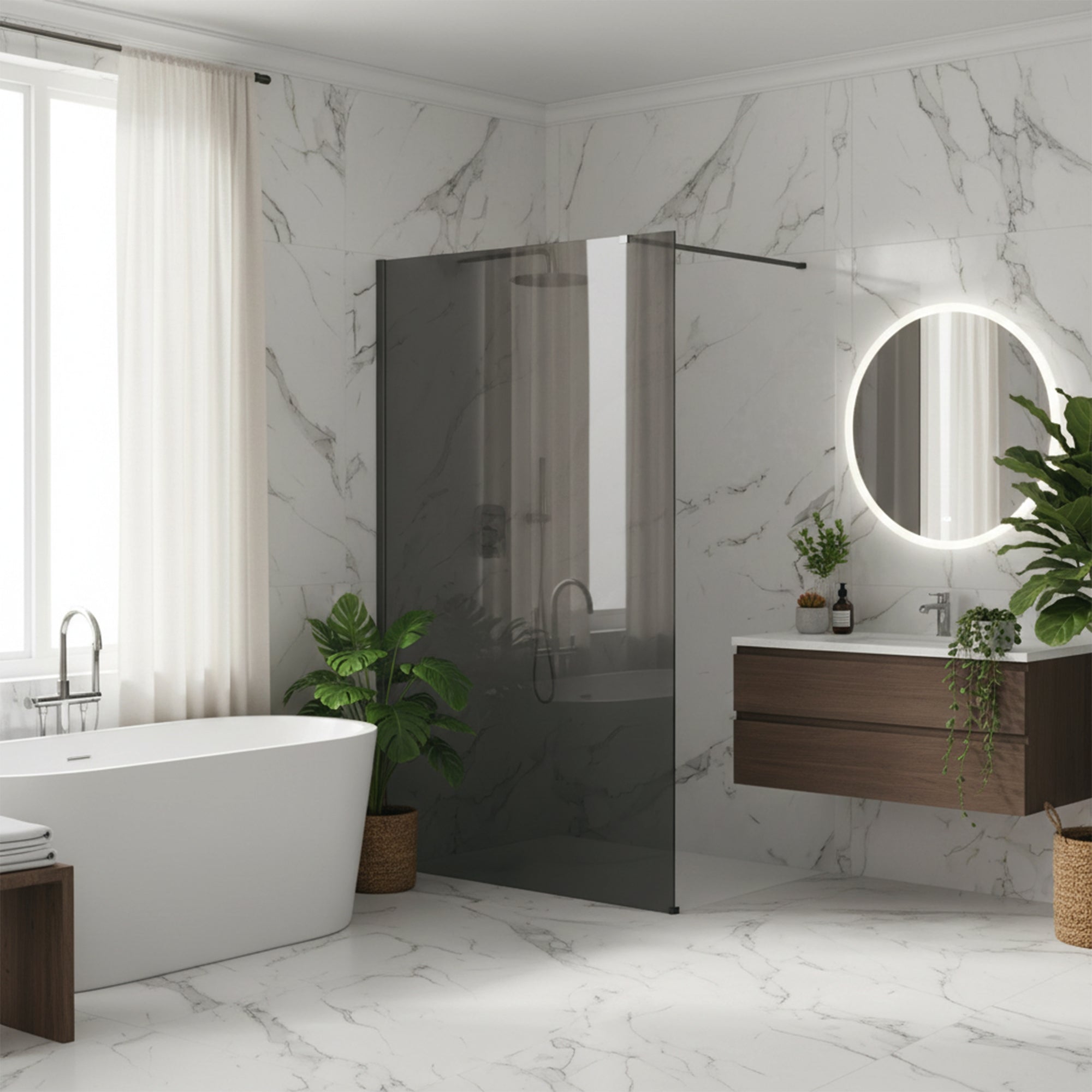 Kabina prysznicowa Walk-In Rea Flexi Grey / Tytan 120  4