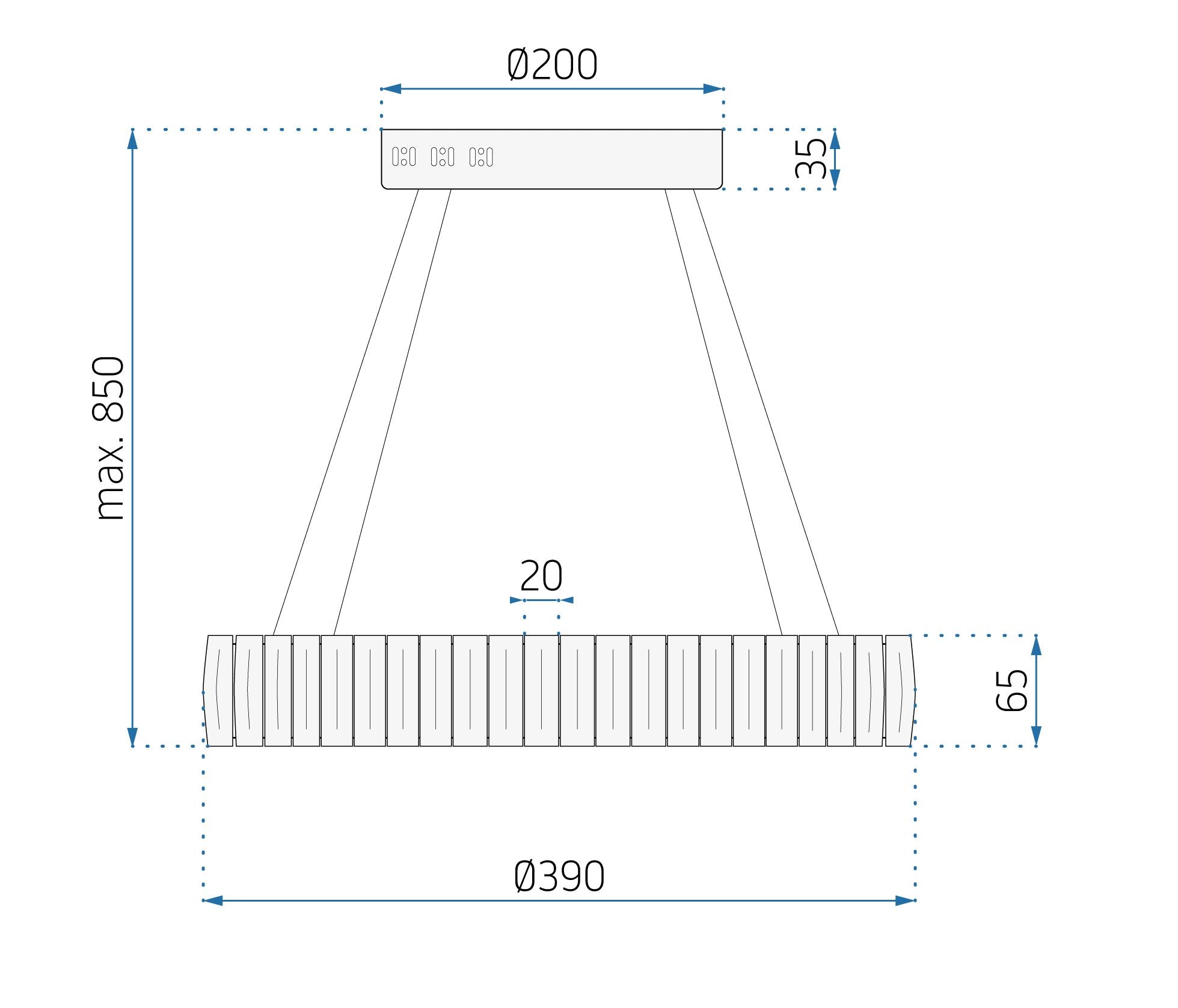 Kryształowa Lampa Sufitowa LED APP1040-CP + pilot