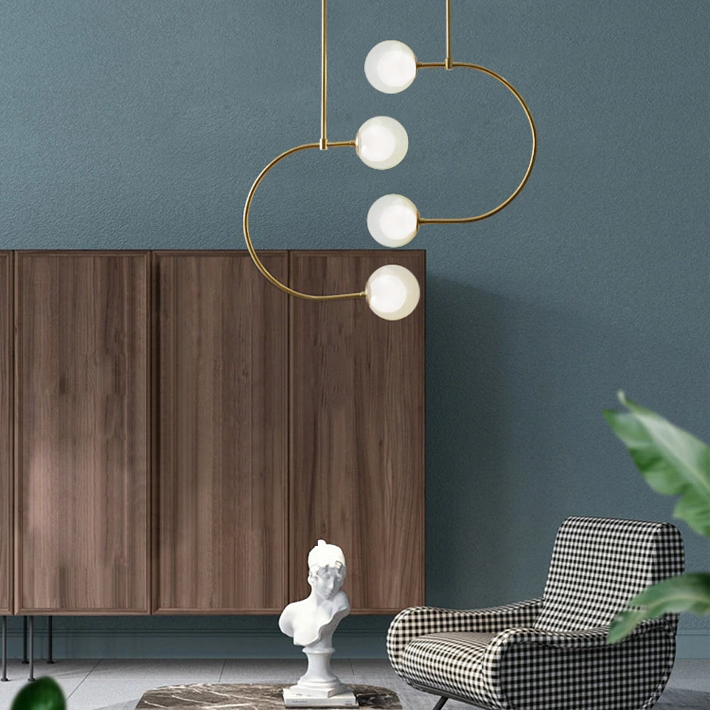 Lampa Wisząca Szklane Kule APP639-4CP Złota  6