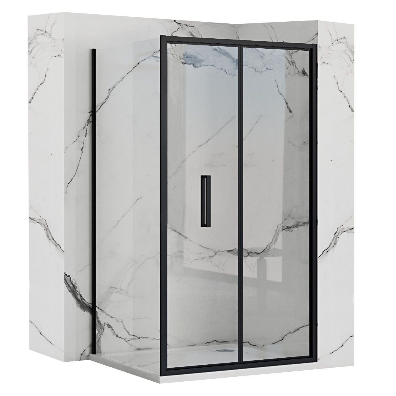 Kabina Prysznicowa Narożna Rapid Fold Black 100x80