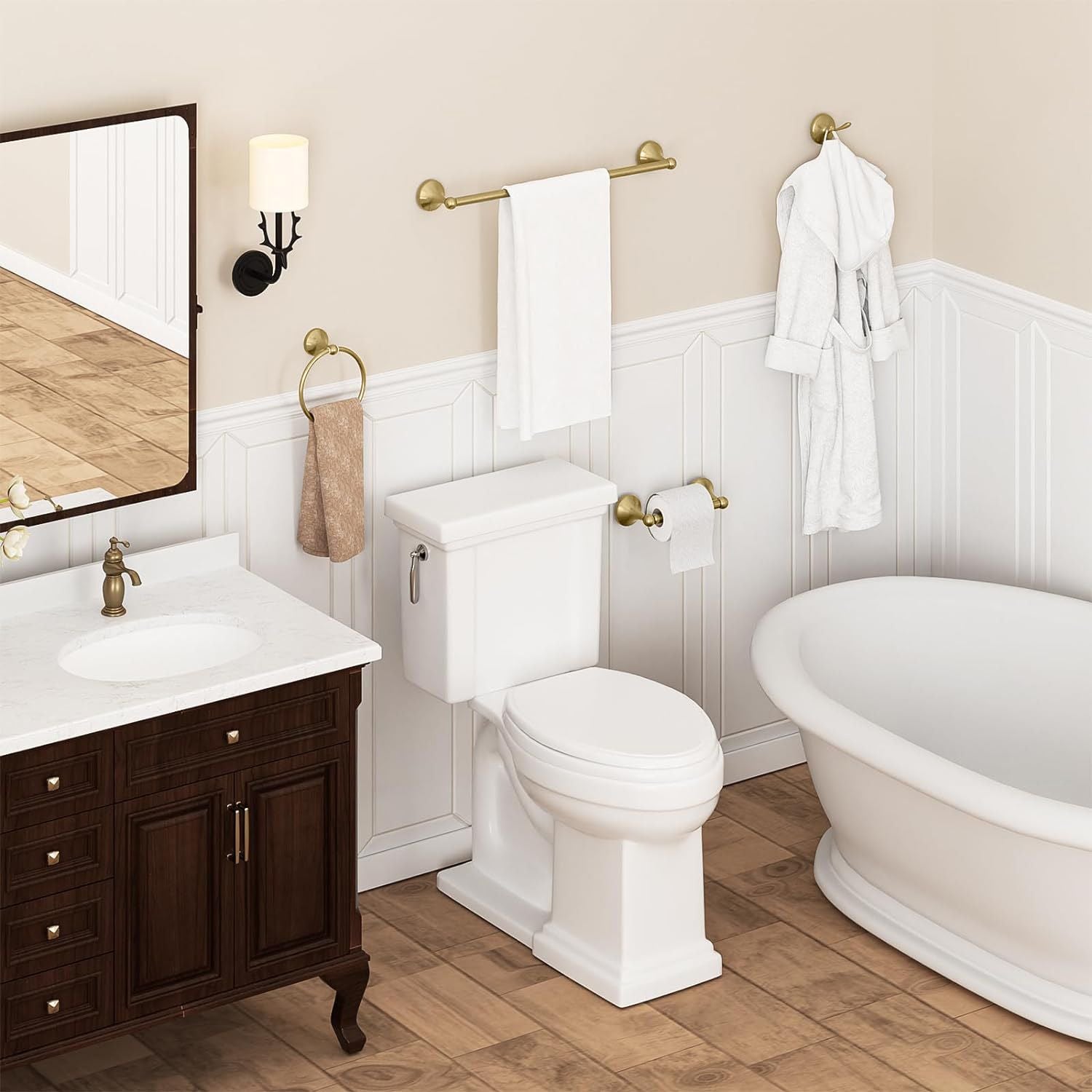 Wieszak łazienkowy RING 332867 ZŁOTY SZCZOTKOWANY