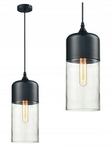 Lampa sufitowa wisząca szklana Zenit B Czarna  1