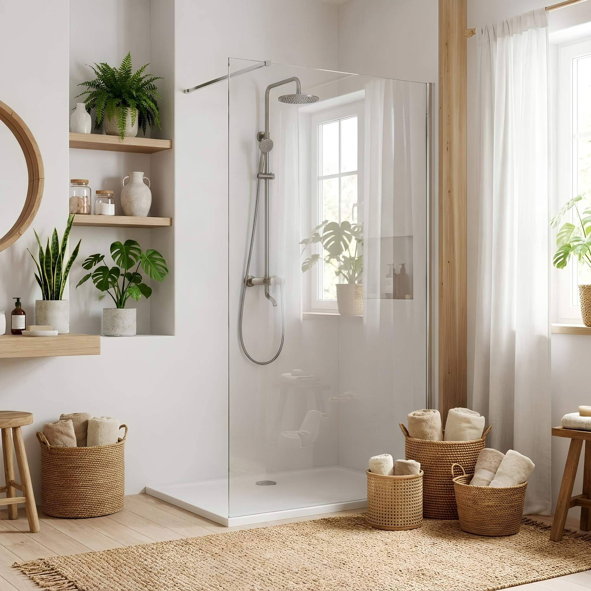 Kabina prysznicowa Walk-In Rea Flexi Transparent / Chrome 70  2