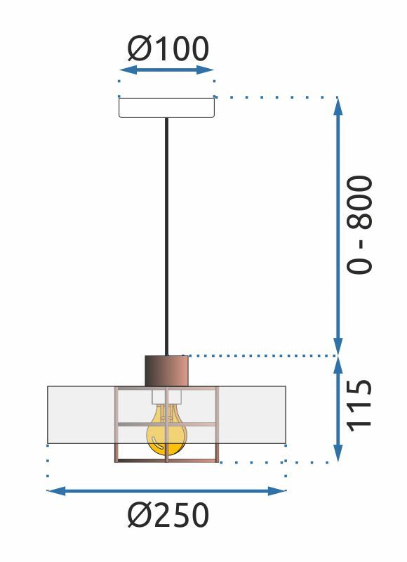 Lampa Wisząca APP1246-1CP Czarny-Różowe złoto