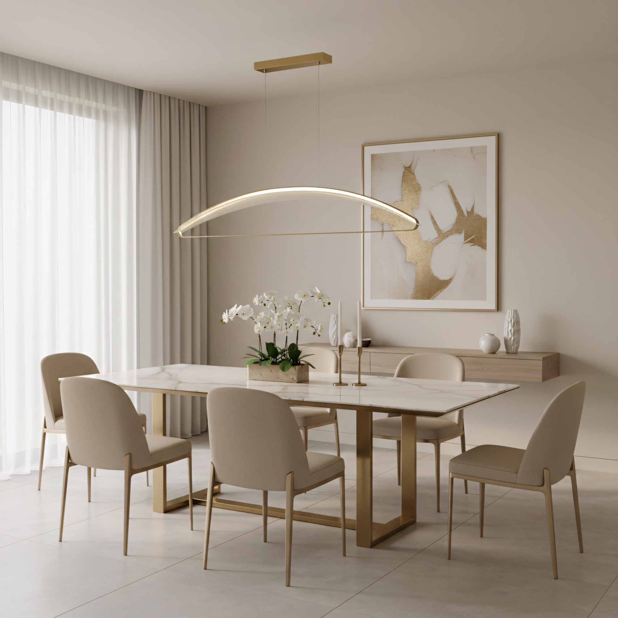 Lampa Sufitowa Wisząca Led G124-cp Złota  4