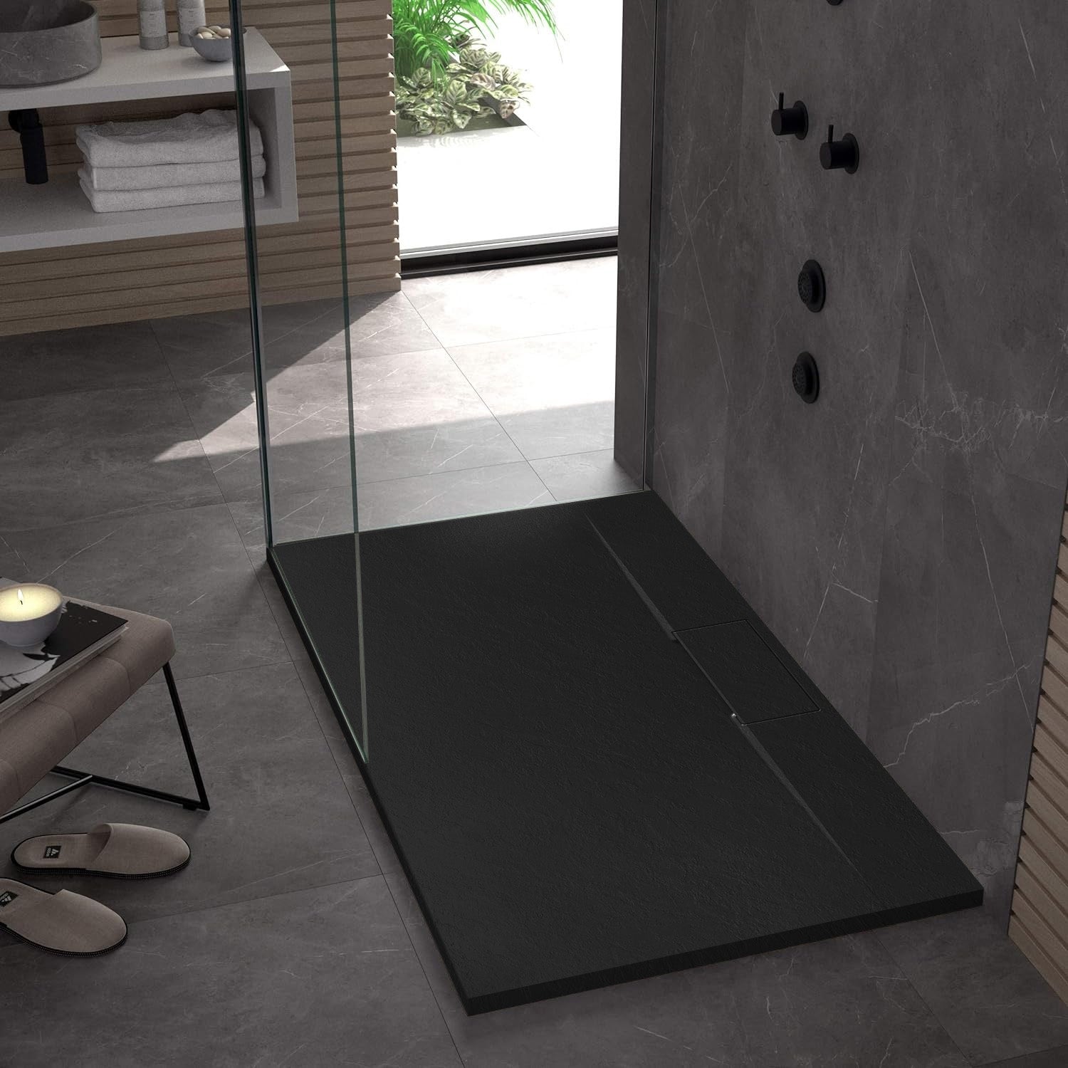 Brodzik Prysznicowy Bazalt Long Black 90x120  1