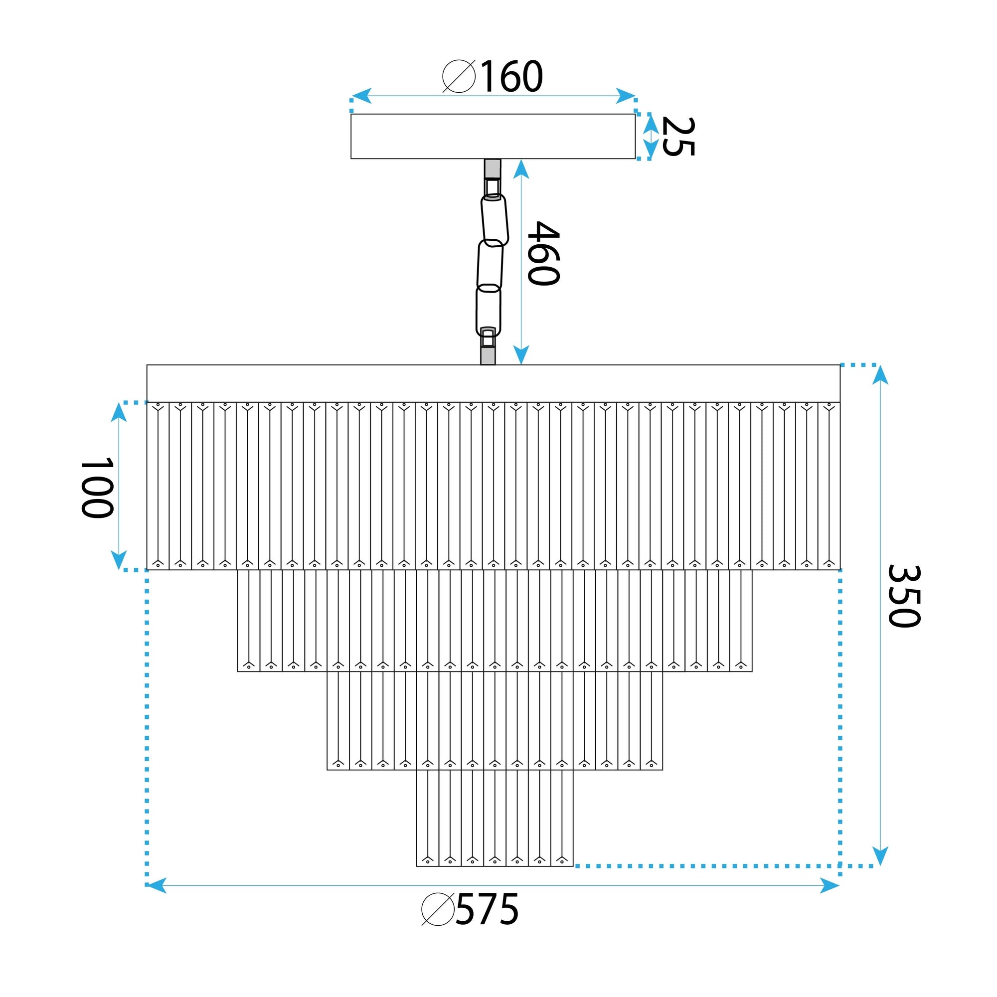 Lampa kryształowa wisząca APP1534-8CPR Chrom  8