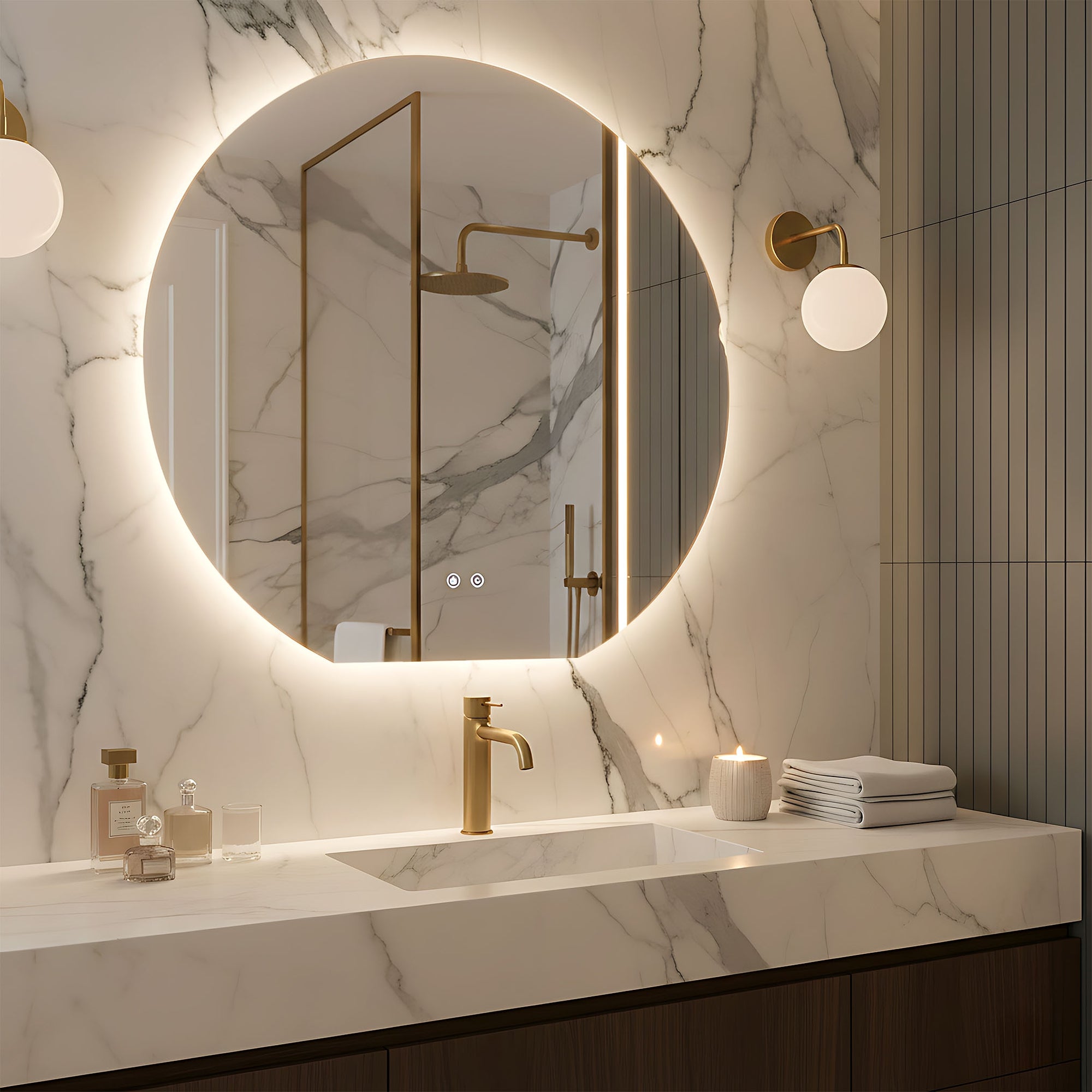 Lustro ścienne LED 90cm Fabio  4