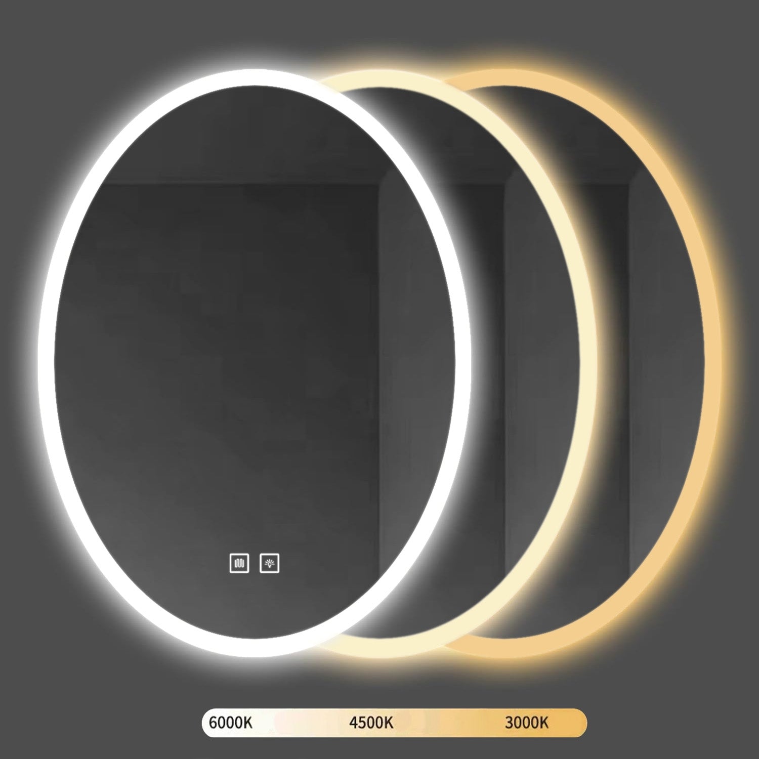 LUSTRO ŚCIENNE LED 60x80cm WWA  3