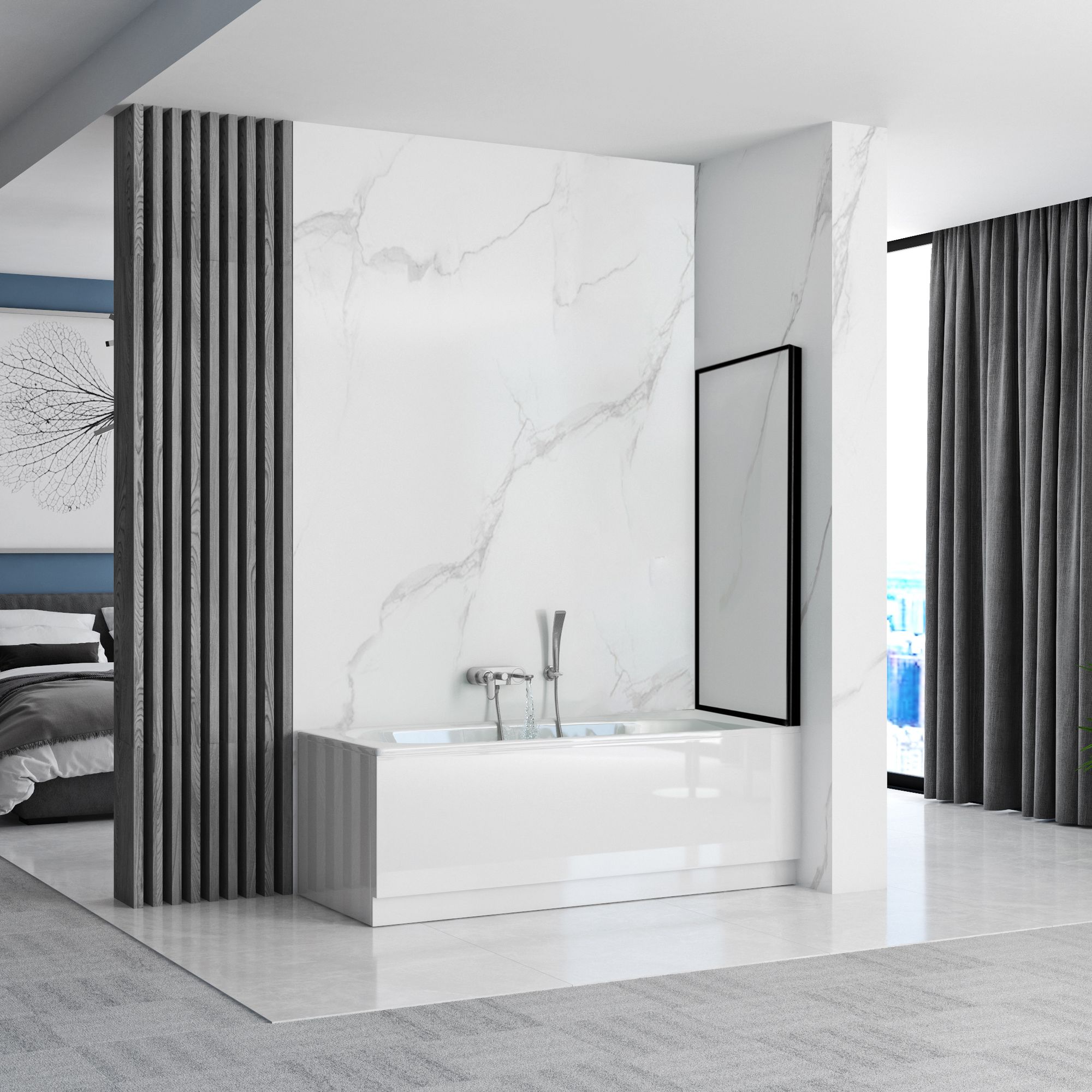 Parawan nawannowy Rea Lagos Ruchomy 70 Black