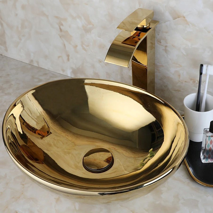 Umywalka nablatowa Rea Sofia Gold