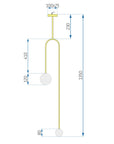 Lampa Sufitowa Wisząca Szklane Kule APP964-2CP Złota