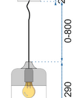 Lampa sufitowa wisząca szklana Zenit B Czarna  11