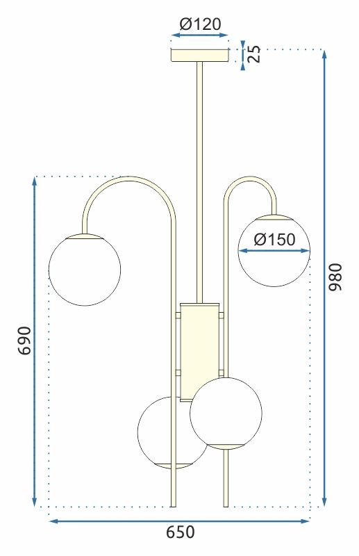 Lampa Wisząca APP1003-6CP Złota