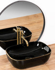Umywalka nablatowa Rea Belinda Black/Gold Edge