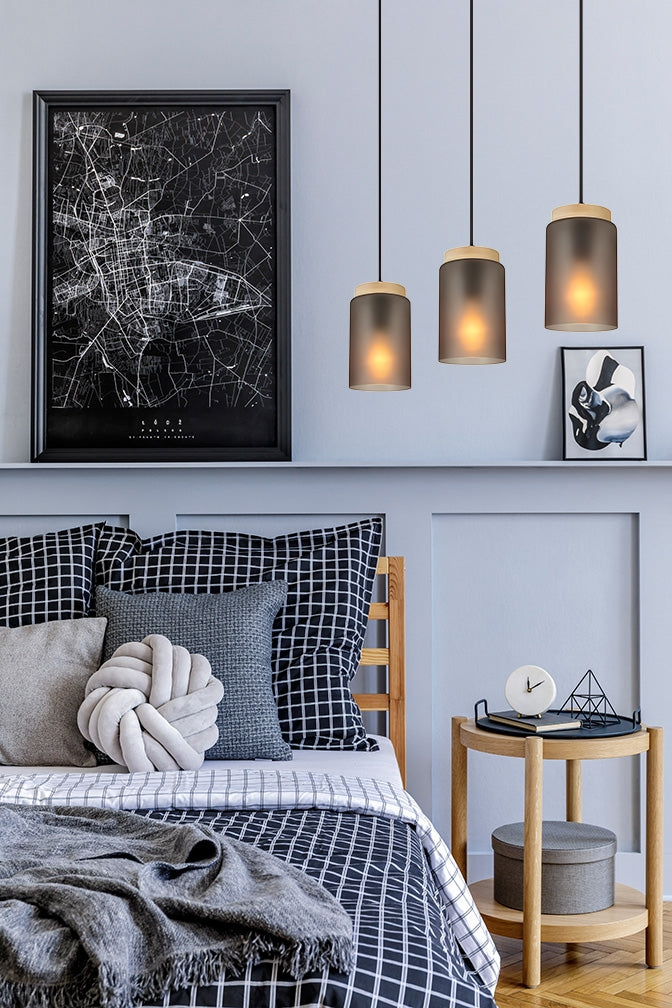 Lampa Sufitowa Wisząca APP1812-3CP Frosted Grey  3