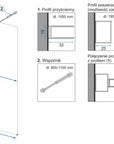 Ścianka prysznicowa Rea Aero N 100 Transparent z półką i wieszakiem Evo