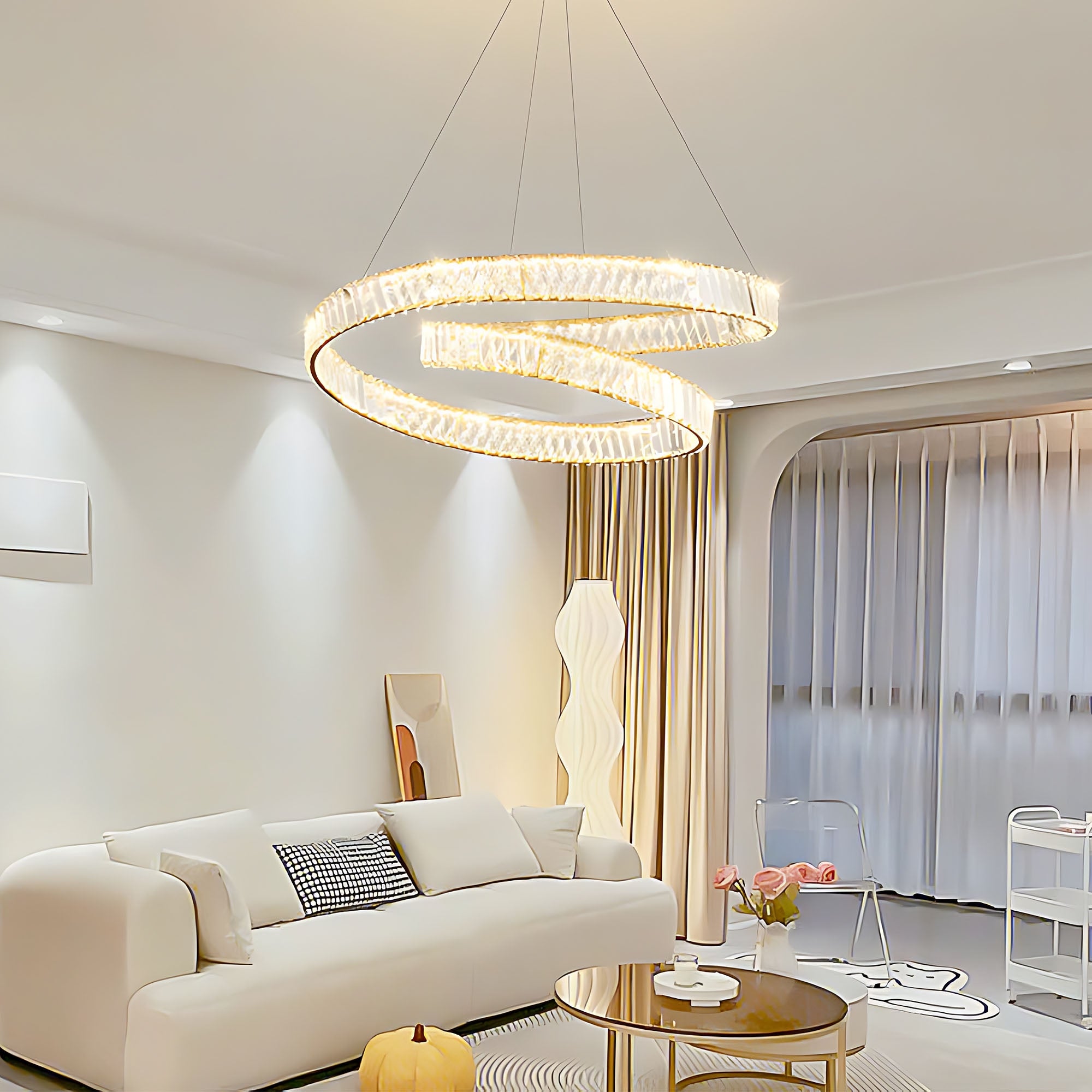 Lampa Sufitowa Wisząca Led App1767-cp Złota  5