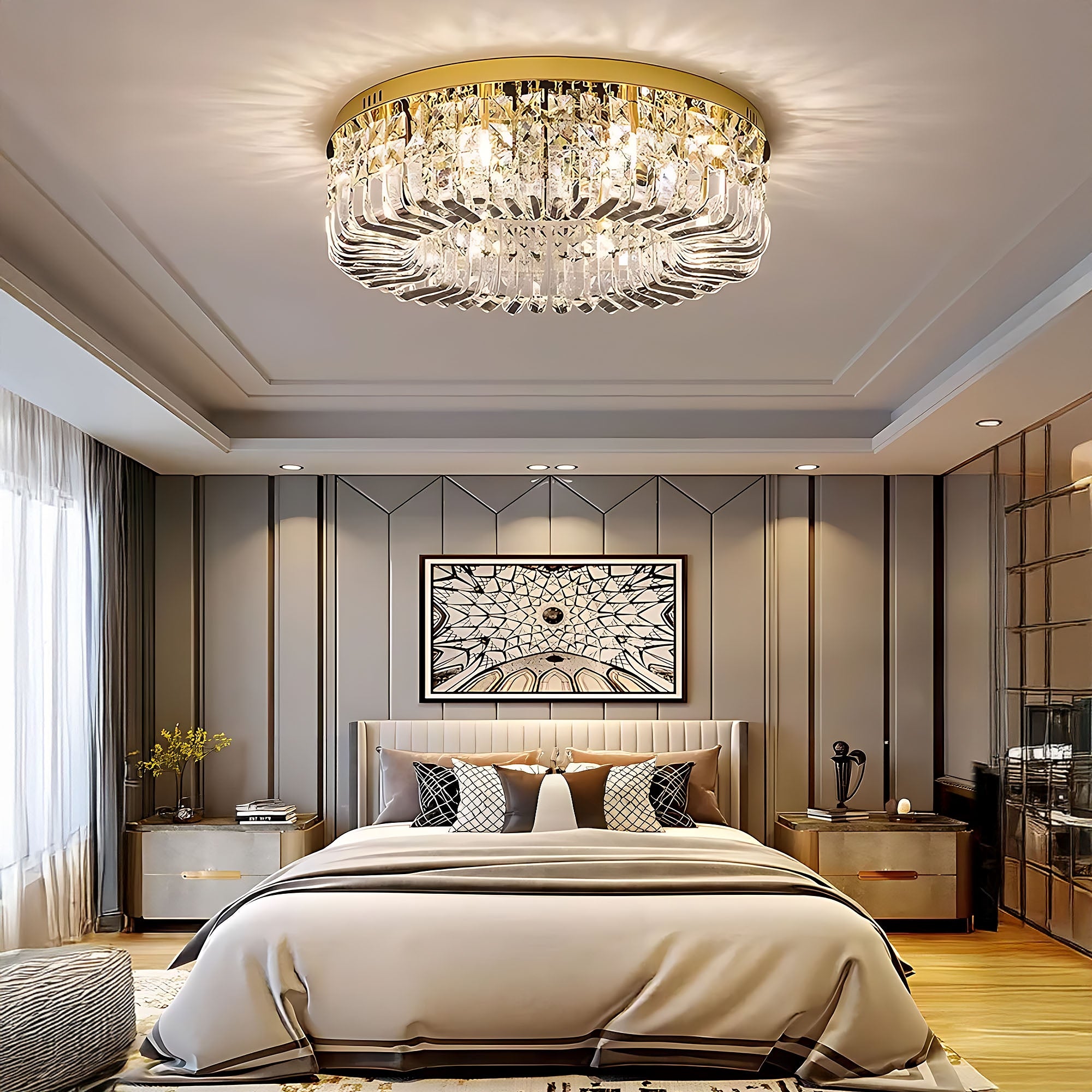 LAMPA KRYSZTAŁOWA PLAFON APP1728-6C 50 cm ZŁOTA  3