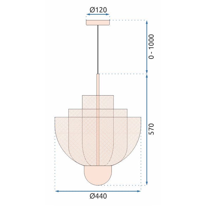 Lampa Sufitowa Wisząca Ażurowa APP888-CP Różowe Złoto