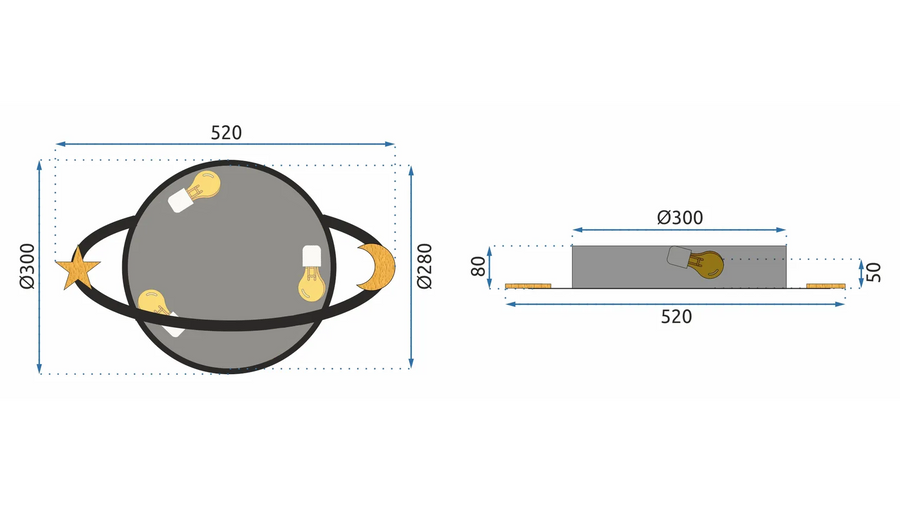 Lampa Plafon Moon APP865-C Biała