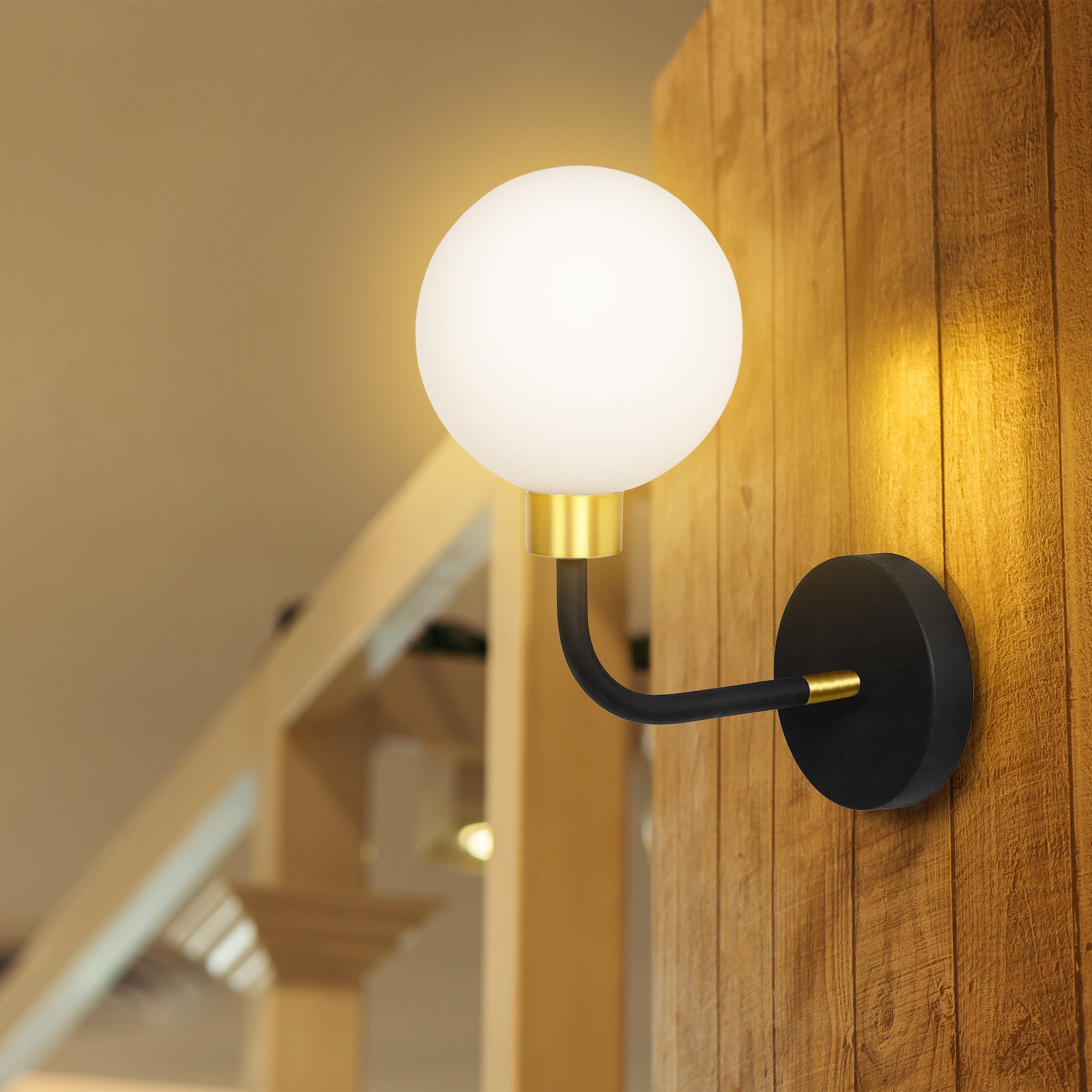 LAMPA ŚCIENNA KINKIET APP1301-1W Czarno Złota  2
