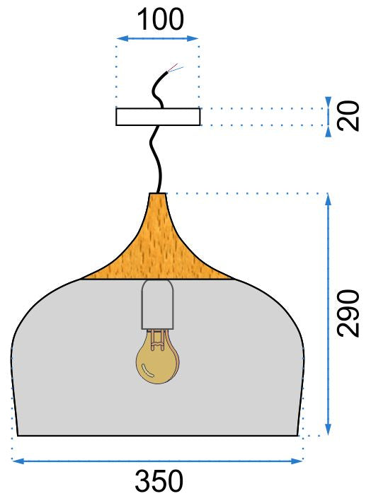 Lampa sufitowa wisząca pojedyncza Bari Szara