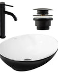 Zestaw Sofia black white + bateria wysoka Lungo black+ korek uniwersalny czarny matowy