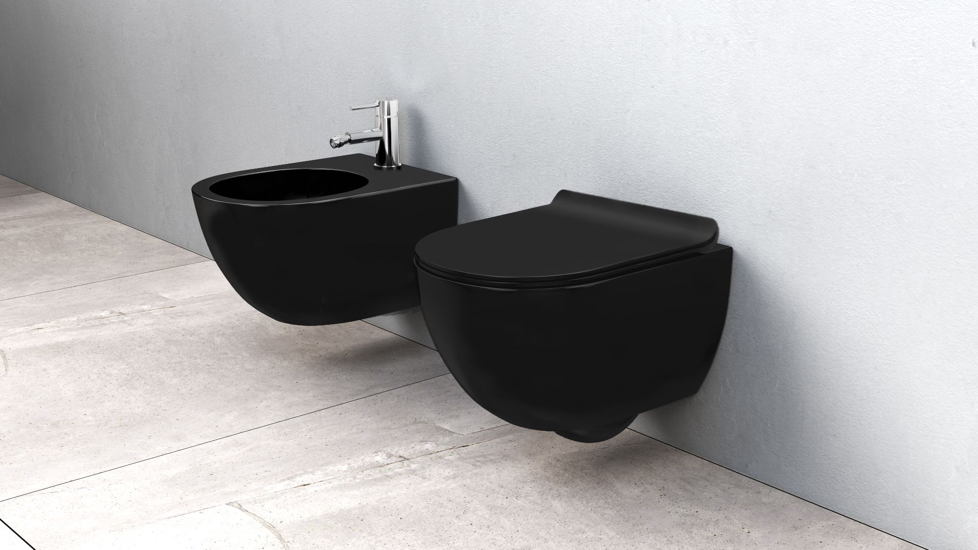 Bidet podwieszany Carlo Mini Czarny matowy