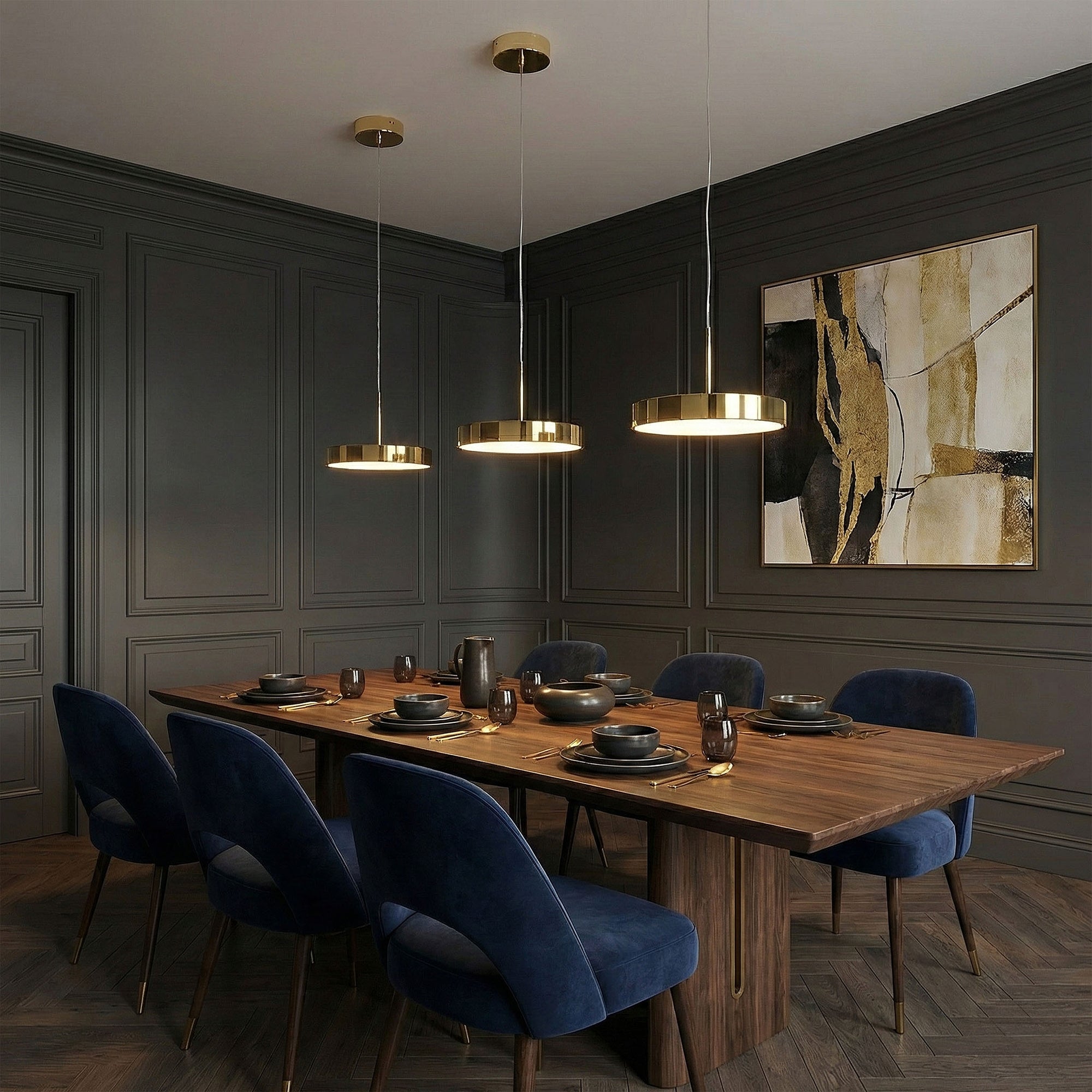 LAMPA SUFITOWA WISZĄCA LED APP1686-1CP 30CM ZŁOTA  2