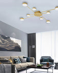 LAMPA SUFITOWA NOWOCZESNA 8-RAMIENNA LED APP524-8C Złota