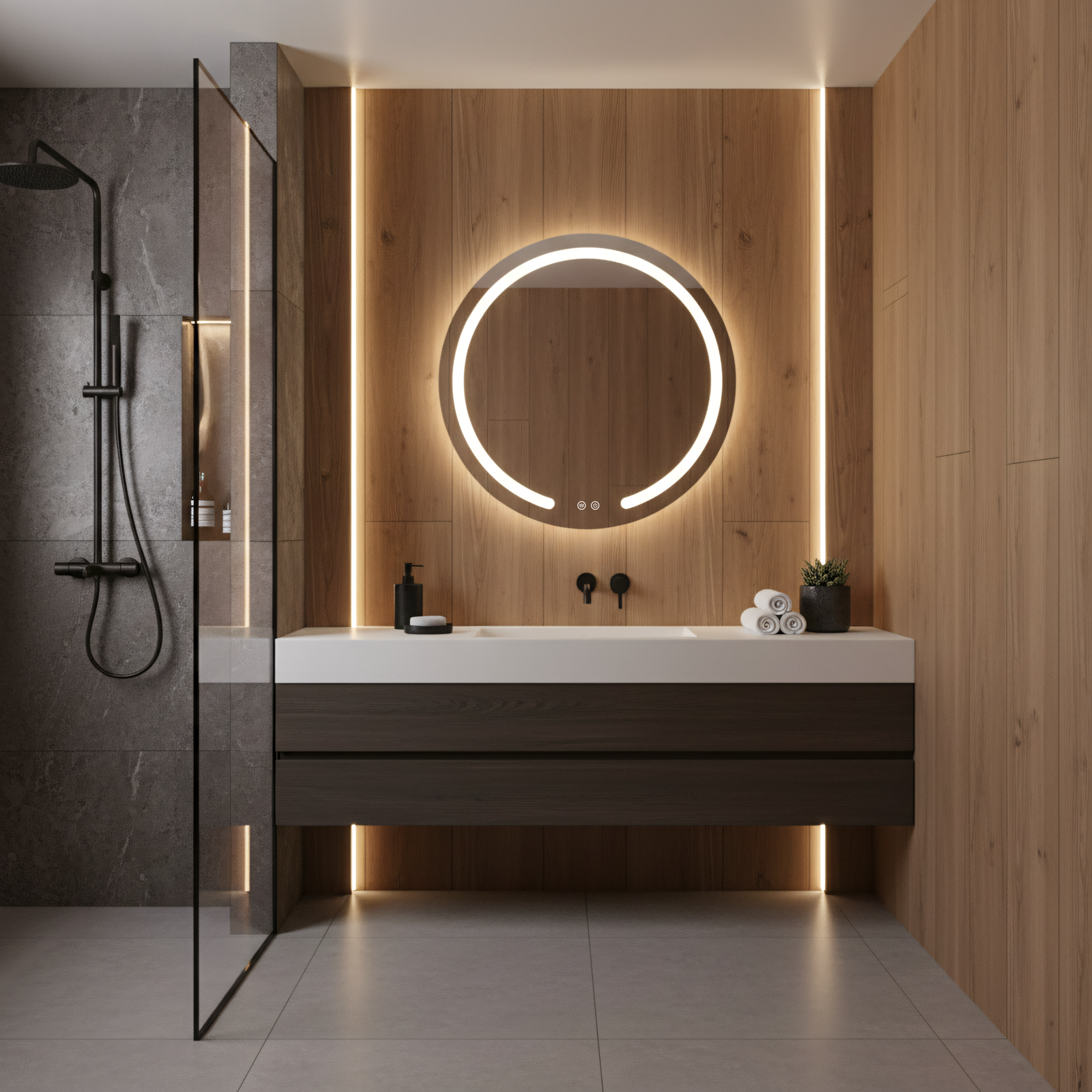 Lustro ścienne LED 80cm Modern  3