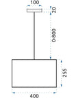 Lampa Wisząca  40cm APP620-1CP Czarna