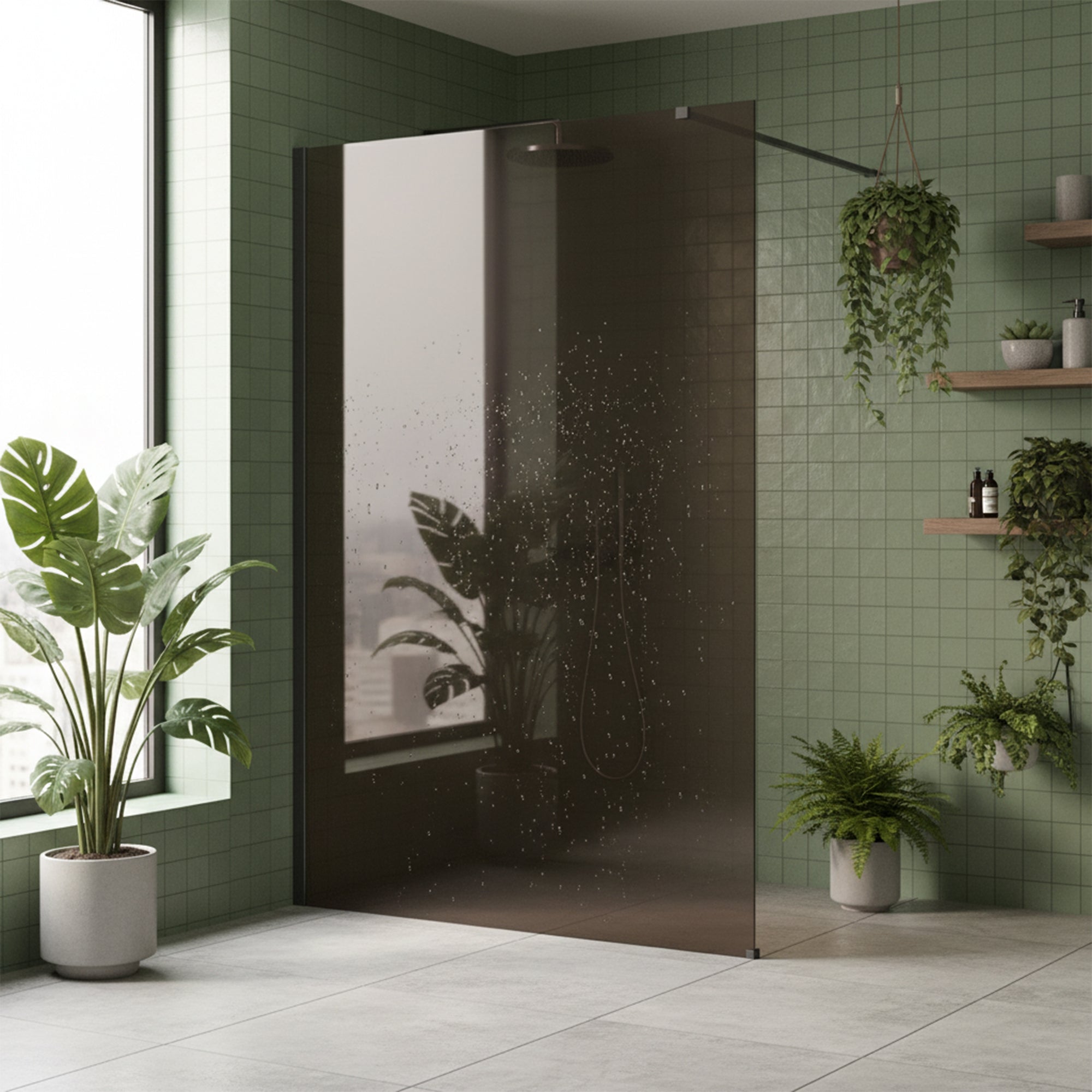 Kabina prysznicowa Walk-In Rea Flexi Brown / Tytan 90  8