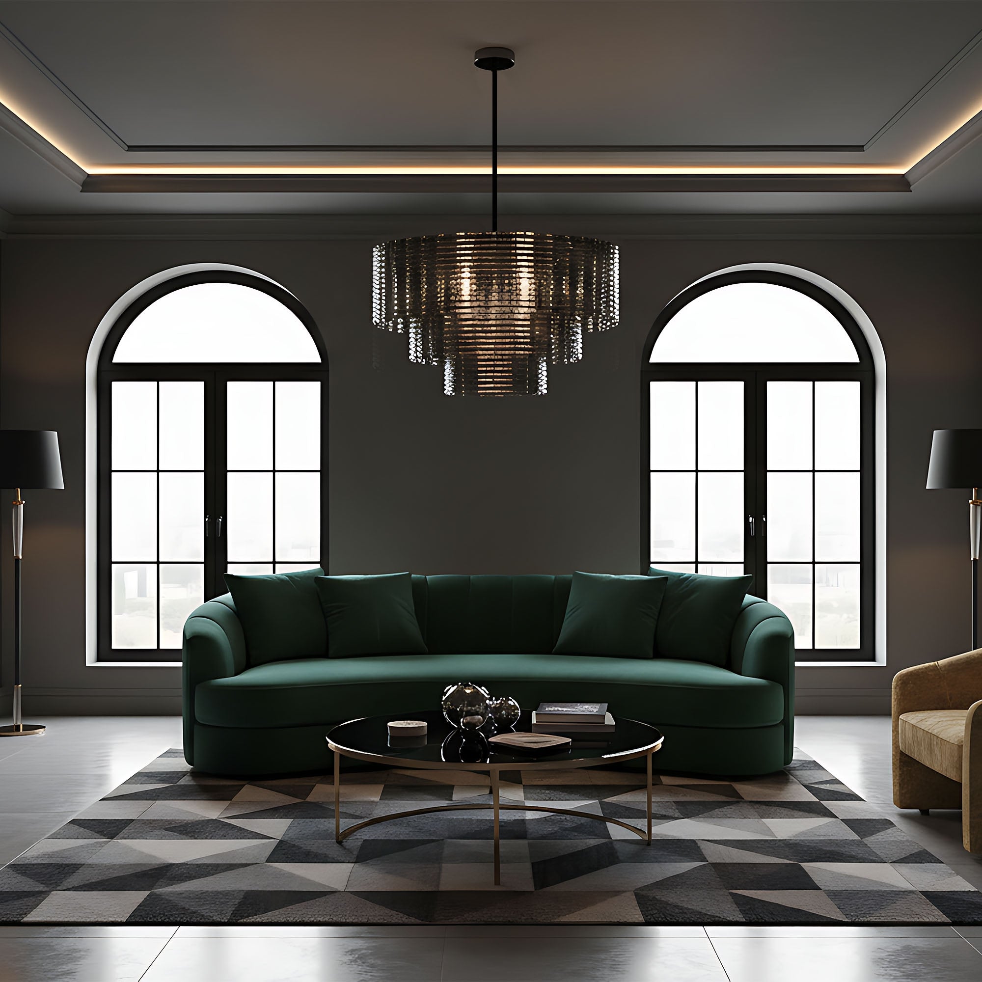 Lampa Sufitowa Wisząca APP1678-8CP Szara  3