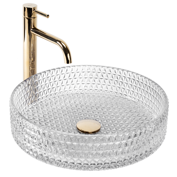 Umywalka nablatowa Rea Cristal Transparent 39