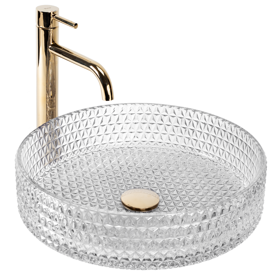 Umywalka nablatowa Rea Cristal Transparent 39
