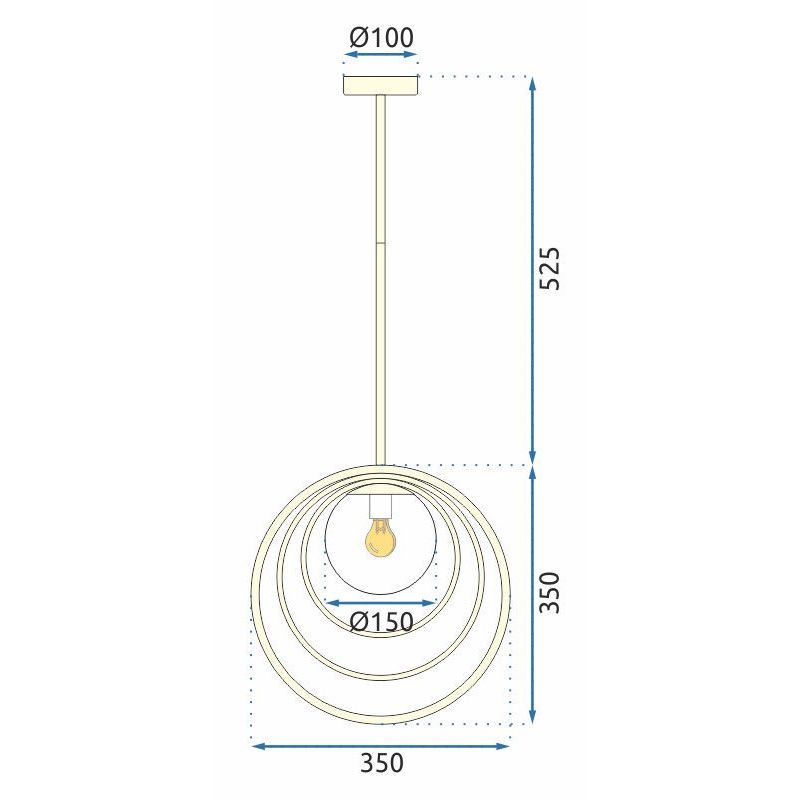 Lampa Sufitowa Wisząca Pierścieniowa APP1217-1CP Złota