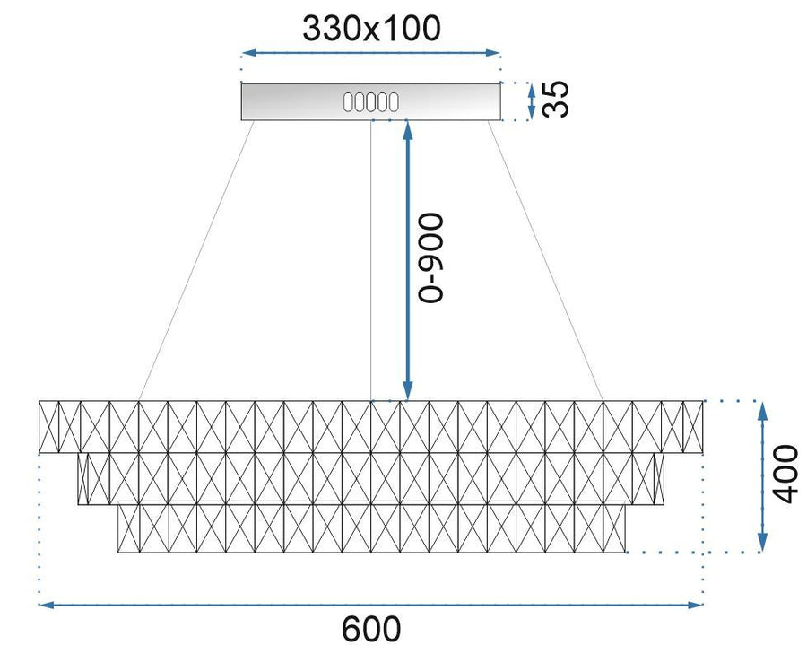 Kryształowa Lampa Sufitowa Owalna LED APP775-1CP