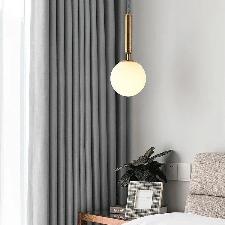 LAMPA WISZĄCA SZKLANA KULA G108-1W ZŁOTA E27  8