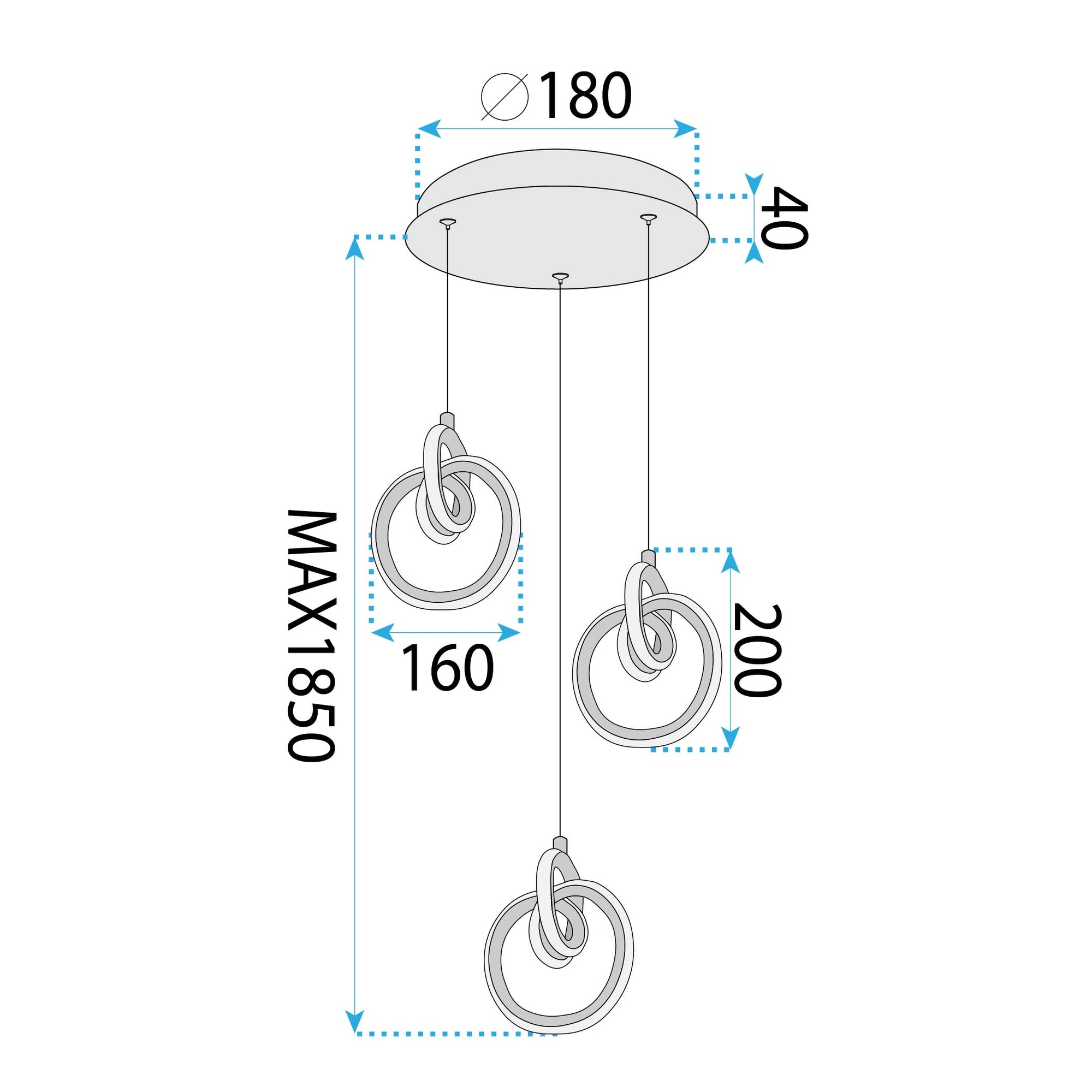 Lampa Sufitowa Wisząca Led Lhj093-3cp Złota  7