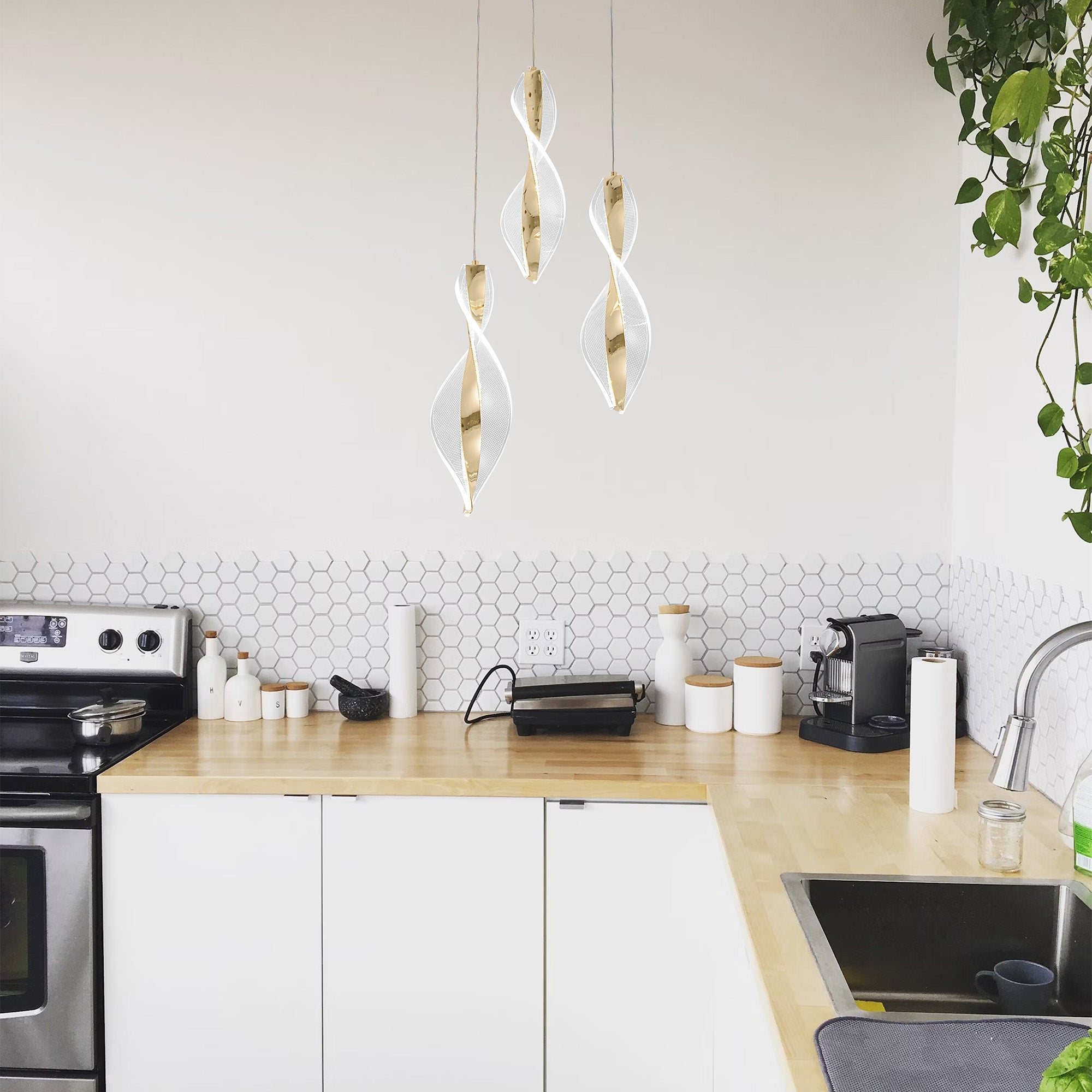 Lampa Wisząca Led G028-3cp Złoty  6