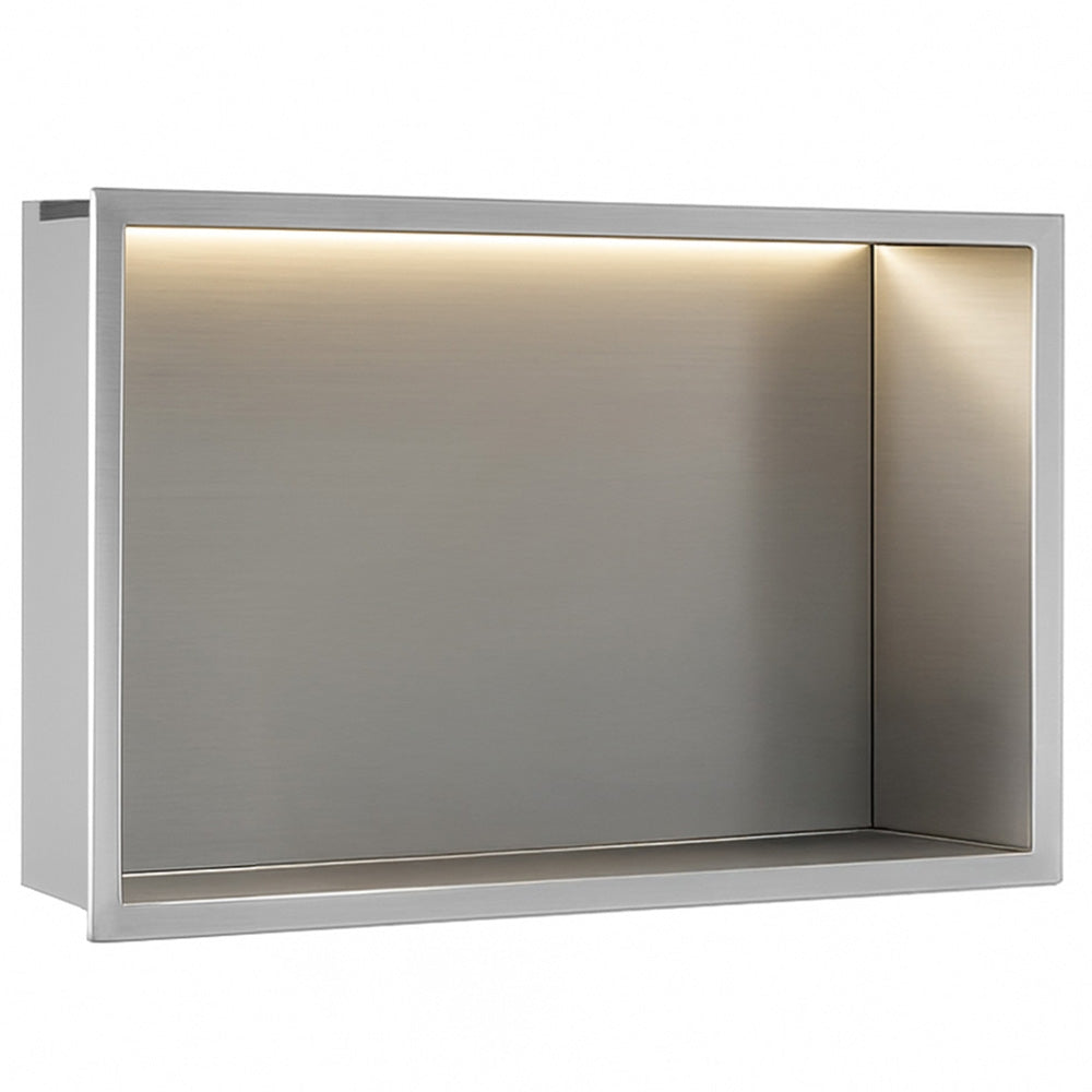 Półka Wnękowa Łazienkowa Led 30x45 Stal Szczotkowana  1