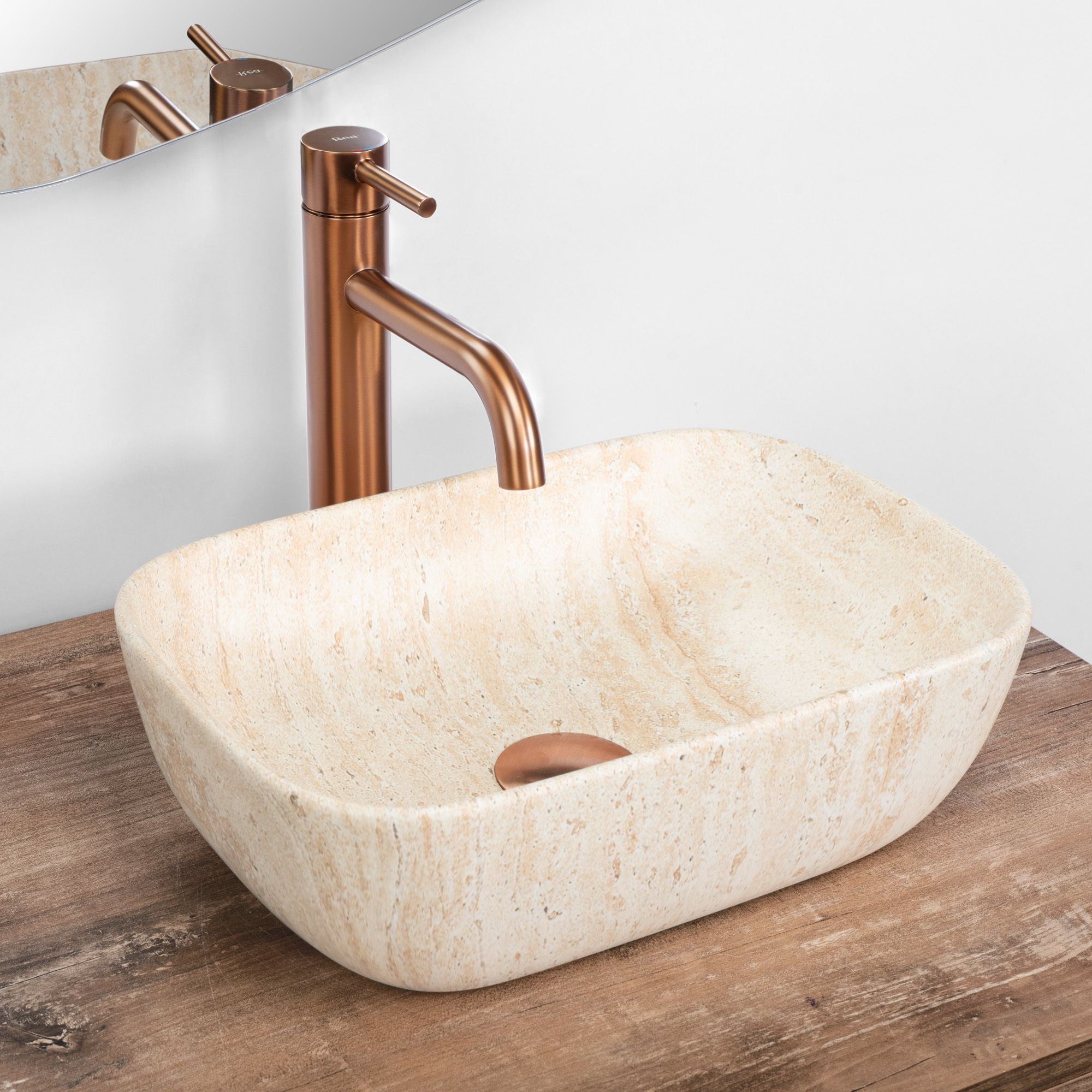 UMYWALKA NABLATOWA BELINDA MINI TRAVERTINE MATT  2
