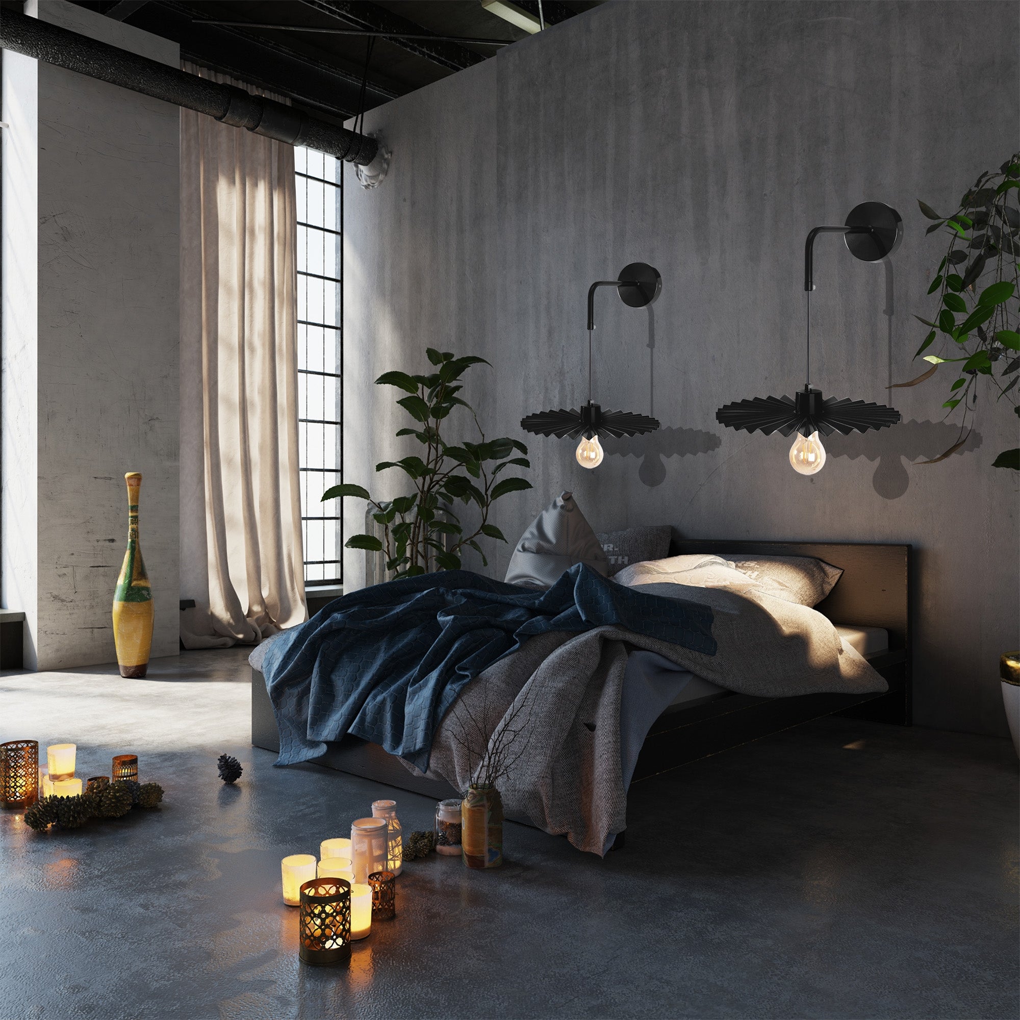 LAMPA ŚCIENNA KINKIET APP1355-1W Czarny 30 cm  2
