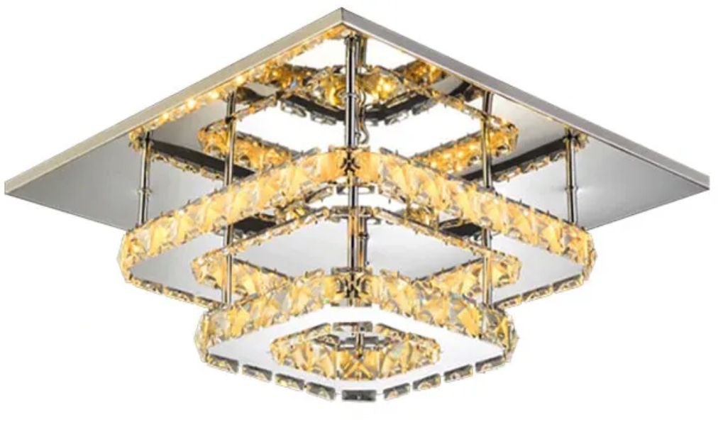 Lampa Sufitowa Kryształowa Plafon LED 24W Kwadratowa APP409-C APP410-C