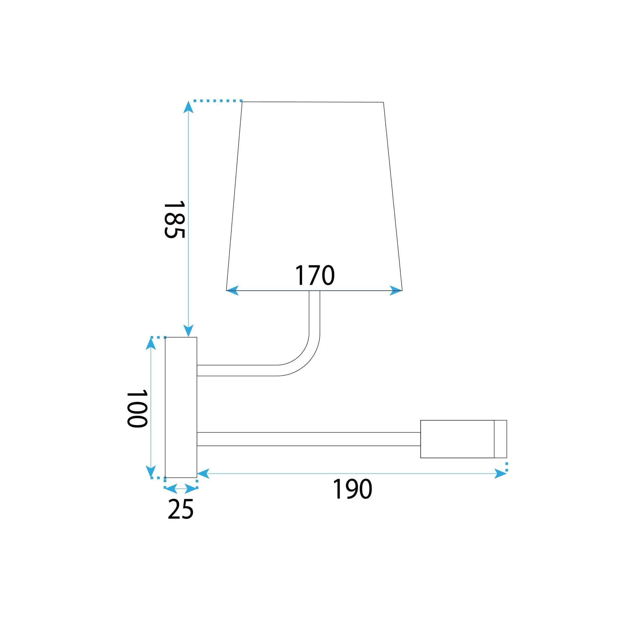 Lampa Ścienna Kinkiet APP1610-2W Black  7