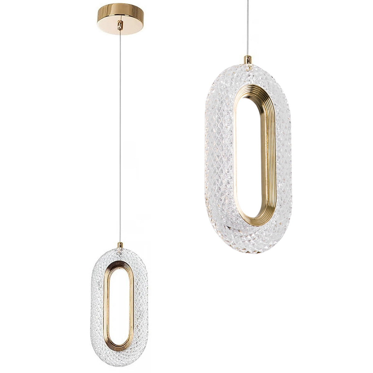 Lampa Wisząca Kryształowa Led G113-1cp Złota  1