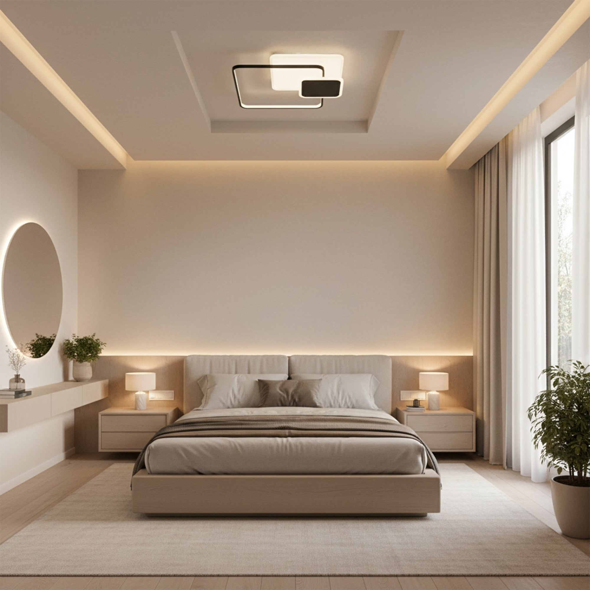 Lampa sufitowa APP1712-C plafon LED Czarna + pilot  5