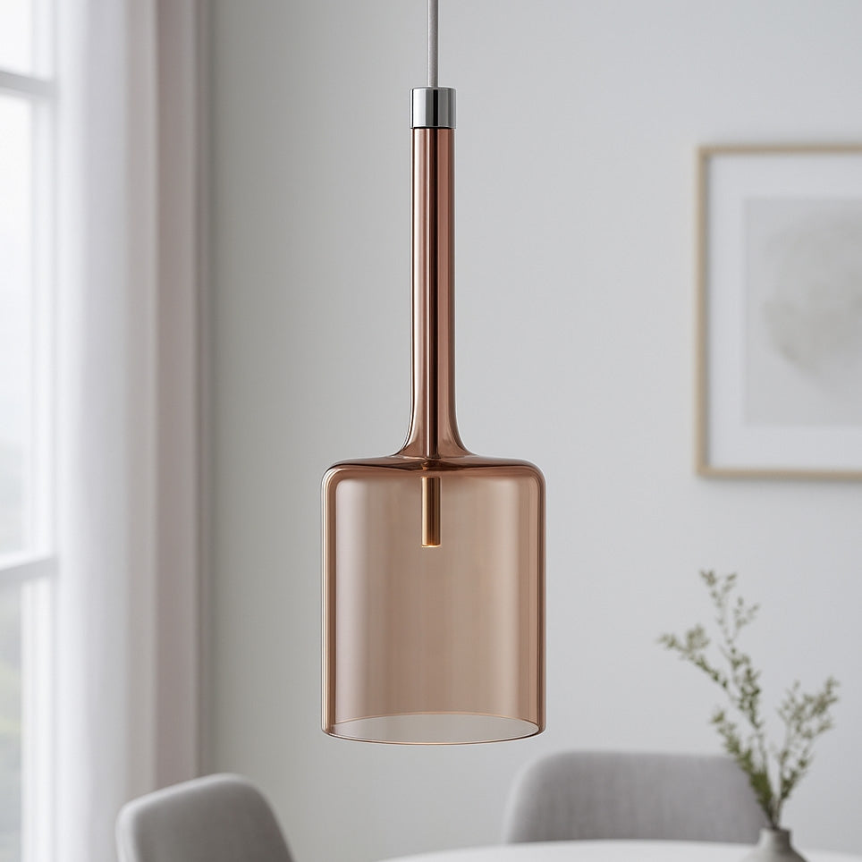Lampa Sufitowa Wisząca Szklany Klosz APP1699-1CP Amber B  3